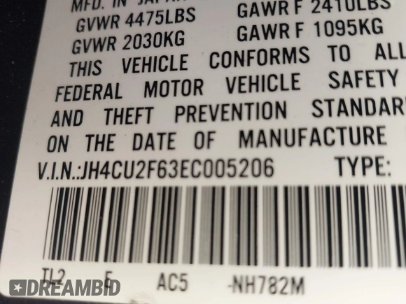 2014 Acura TSX Technology with VIN JH4CU2F63EC005206, listed as a IAAI auction lot 41307677 with 134,608 mi miles and . Bid and sale history available at DreamBid. Image 9.
