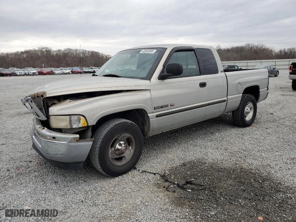2000 Dodge Ram 1500 with VIN 3B7HC13YXYG127623, listed as a Copart auction lot 43593555 with 99,632 mi miles and Salvage Title. Bid and sale history available at carsss.com. Image 1.