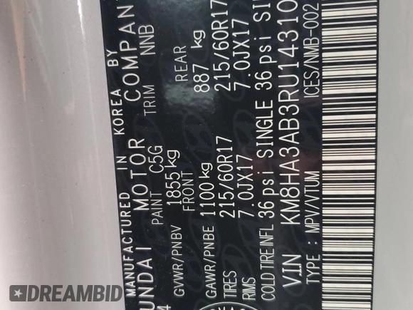 2024 Hyundai Kona Essential with VIN KM8HA3AB3RU143107, listed as a Copart auction lot 66185574 with 2,635 mi miles and Salvage Title. Bid and sale history available at DreamBid. Image 16.