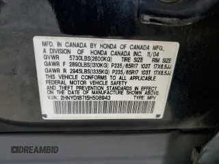 2005 Acura MDX Touring z VIN 2HNYD18715H508943, wystawiony jako Copart lot #77734044 z przebiegiem 294 205 mil mil oraz Szkoda całkowita • Salvage title. Historia ofert i sprzedaży dostępna na DreamBid. Obrazek 15.