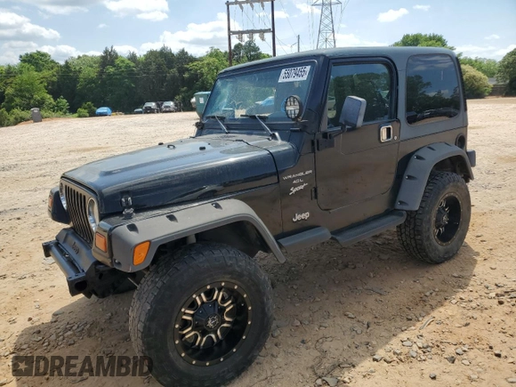 1999 Jeep Wrangler Sport with VIN 1J4FY19S9XP423684, listed as a Copart auction lot 55079455 with 149,756 mi miles and Salvage Title. Bid and sale history available at carsss.com. Image 1.