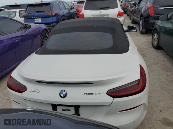 2019 BMW Z4 sDrive30i with VIN WBAHF3C5XKWW28607, listed as a Copart auction lot 76541334 with 0 mi miles and Non Repairable. Bid and sale history available at carsss.com. Image 6.