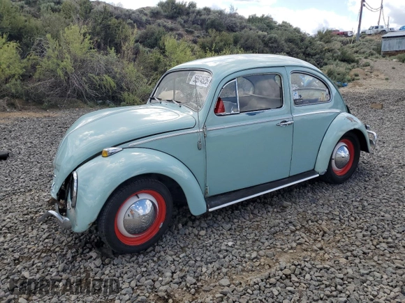 1964 Volkswagen Beetle with VIN 6441255, listed as a Copart auction lot 56974525 with 2,403 mi miles and Salvage title. Bid and sale history available at DreamBid. Image 1.