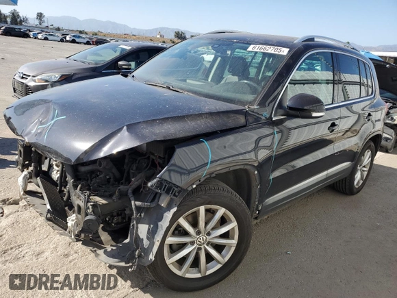 2017 Volkswagen Tiguan Wolfsburg Edition with VIN WVGRV7AX5HW505484, listed as a Copart auction lot 61662705 with 88,012 mi miles and Salvage title. Bid and sale history available at DreamBid. Image 1.