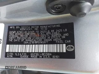2023 Lexus ES 350 F Sport with VIN 58AJZ1B18PU145977, listed as a IAAI auction lot 42553099 with 46,801 mi miles and . Bid and sale history available at DreamBid. Image 9.