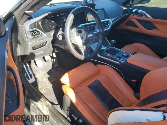 2022 BMW M4 with VIN WBS53AZ05NCK13109, listed as a Copart auction lot 43600854 with 12,285 mi miles. Bid and sale history available at carsss.com. Image 8.