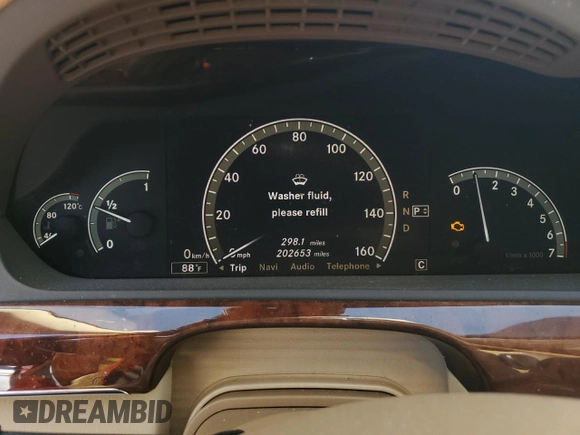 2007 Mercedes-Benz S 550 with VIN WDDNG71X47A119962, listed as a Copart auction lot 54789845 with 202,653 mi miles and Clean Title. Bid and sale history available at DreamBid. Image 9.