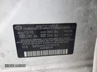 2016 Hyundai Elantra SE with VIN 5NPDH4AE2GH695574, listed as a Copart auction lot 54957935 with 192,282 mi miles and Clean Title. Bid and sale history available at DreamBid. Image 12.