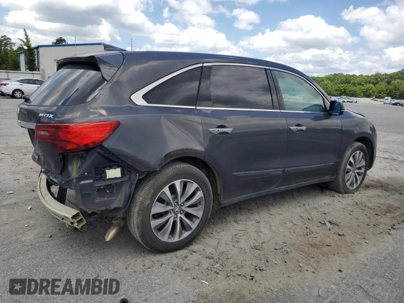 2014 Acura MDX Technology with VIN 5FRYD3H45EB010336, listed as a Copart auction lot 48756895 with 115,526 mi miles and Salvage Title. Bid and sale history available at carsss.com. Image 3.