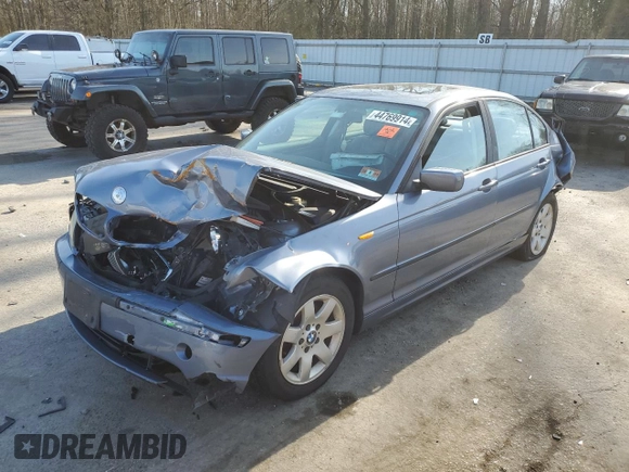 2002 BMW 3 Series 325i with VIN WBAET37472NG79424, listed as a Copart auction lot 54676224 with 0 mi miles and Salvage Title. Bid and sale history available at carsss.com. Image 1.