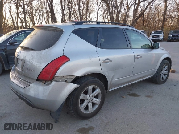 2006 Nissan Murano SL with VIN JN8AZ08W06W528134, listed as a IAAI auction lot 41826906 with 236,041 mi miles and . Bid and sale history available at DreamBid. Image 4.