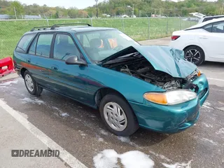 1997 Ford Escort LX with VIN 3FALP15P1VR169817, listed as a IAAI auction lot 42094673 with 111,762 mi miles. Bid and sale history available at carsss.com. Image 1.