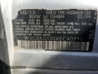 1999 BMW 3 Series M3 with VIN WBSBK0330XEC40893, listed as a Copart auction lot 77965664 with 200,728 mi miles and Clean Title. Bid and sale history available at carsss.com. Image 12.
