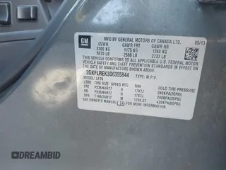 2013 GMC Terrain SLE with VIN 2GKFLREK3D6355844, listed as a IAAI auction lot 42801450 with 145,518 mi miles and . Bid and sale history available at DreamBid. Image 9.