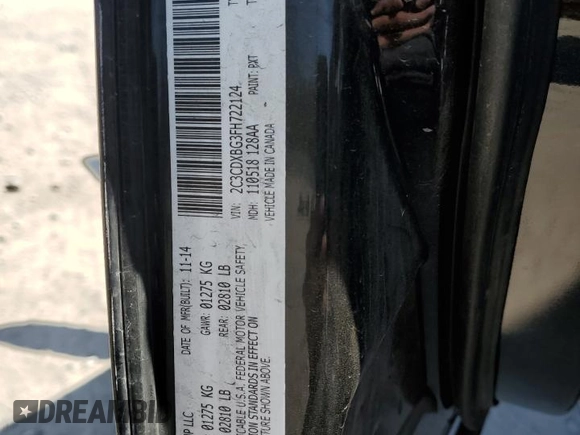 2015 Dodge Charger SE with VIN 2C3CDXBG3FH722124, listed as a Copart auction lot 50541805 with 106,847 mi miles and Salvage Title. Bid and sale history available at carsss.com. Image 13.
