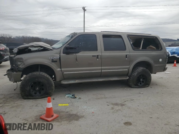 2005 Ford Excursion Limited с VIN 1FMNU43S15ED42741, выставлен на аукционе Copart как лот 43897955 с пробегом Не указан миль и Списание • Salvage title. История ставок и продаж доступна на DreamBid. Изображение 1.