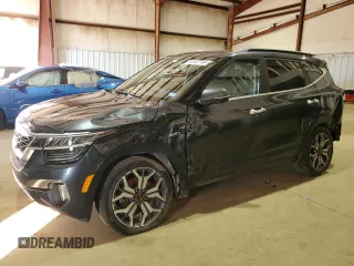 2023 Kia Seltos SX with VIN KNDETCA29P7353207, listed as a Copart auction lot 87437794 with 42,011 mi miles and Salvage title. Bid and sale history available at DreamBid. Image 1.