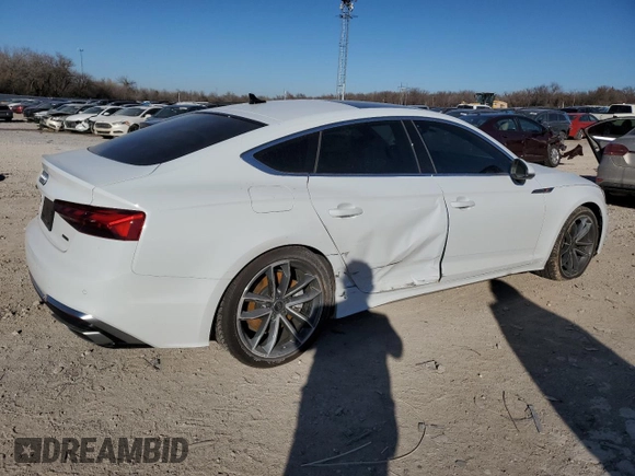 2023 Audi A5 Sportback S line Premium Plus with VIN WAUFACF53PA045351, listed as a Copart auction lot 38337454 with 9,512 mi miles. Bid and sale history available at carsss.com. Image 3.