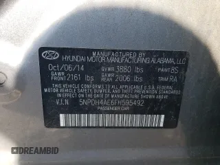 2015 Hyundai Elantra SE with VIN 5NPDH4AE6FH595492, listed as a Copart auction lot 52927155 with 102,179 mi miles and Salvage Title. Bid and sale history available at carsss.com. Image 12.