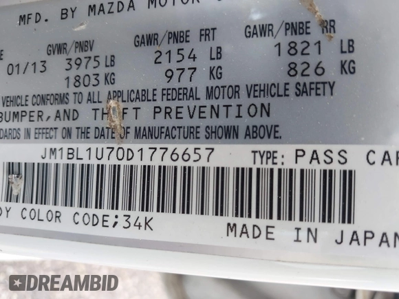 2013 Mazda Mazda3 i Sport with VIN JM1BL1U70D1776657, listed as a IAAI auction lot 42131274 with 133,362 mi miles. Bid and sale history available at carsss.com. Image 9.