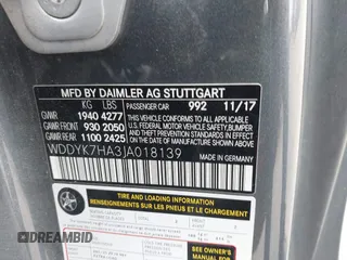 2018 Mercedes-Benz AMG GT AMG GT with VIN WDDYK7HA3JA018139, listed as a IAAI auction lot 41237934 with 28,901 mi miles and . Bid and sale history available at DreamBid. Image 9.