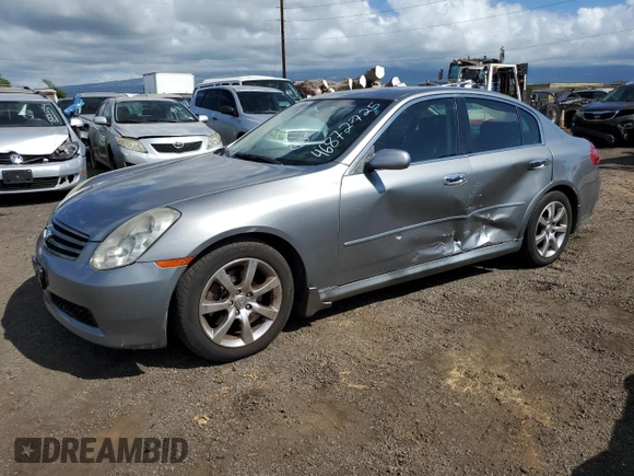 2006 Infiniti G35 with VIN JNKCV51E66M505949, listed as a Copart auction lot 46872725 with 150,243 mi miles and Salvage Title. Bid and sale history available at DreamBid. Image 1.