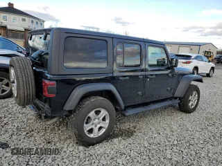 2022 Jeep Wrangler Unlimited Sport S with VIN 1C4HJXDG0NW213857, listed as a Copart auction lot 47451355 with 18,139 mi miles and Salvage Title. Bid and sale history available at DreamBid. Image 3.