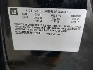 2007 Pontiac Grand Prix z VIN 2G2WP552571186988, wystawiony jako Copart lot #46468555 z przebiegiem 125 144 mil mil oraz Nie do naprawy • Non repairable. Historia ofert i sprzedaży dostępna na DreamBid. Obrazek 14.