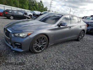 2016 Infiniti Q50 3.0t Red Sport 400 with VIN JN1FV7AP7GM421302, listed as a Copart auction lot 51716195 with 92,137 mi miles and Salvage Title. Bid and sale history available at carsss.com. Image 1.