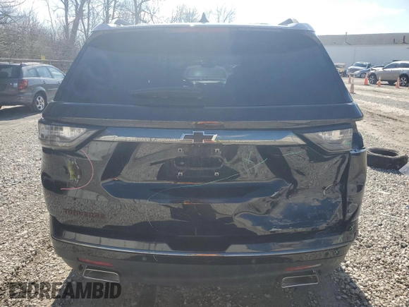2020 Chevrolet Traverse Premier with VIN 1GNEVKKW3LJ259754, listed as a Copart auction lot 45527334 with 43,057 mi miles and Salvage Title. Bid and sale history available at carsss.com. Image 6.