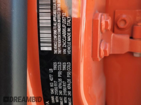 2018 Jeep Renegade Latitude with VIN ZACCJABB6JPJ26712, listed as a Copart auction lot 52112045 with 135,684 mi miles and Salvage Title. Bid and sale history available at carsss.com. Image 13.