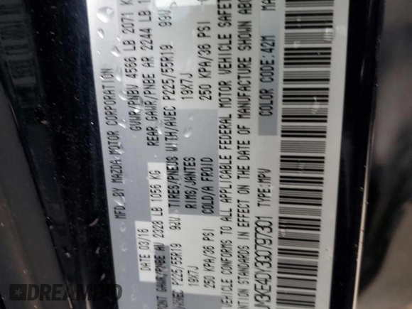 2016 Mazda CX-5 Grand Touring with VIN JM3KE4DY3G0797301, listed as a Copart auction lot 88356205 with Not Provided miles and Non Repairable. Bid and sale history available at carsss.com. Image 12.