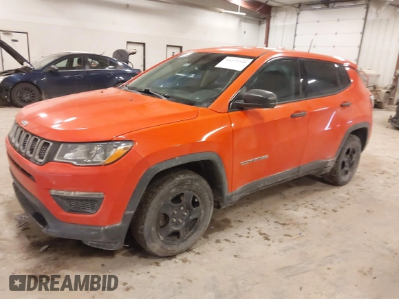 2019 Jeep Compass Sport with VIN 3C4NJCAB3KT851008, listed as a IAAI auction lot 41275348 with 86,318 mi miles and . Bid and sale history available at DreamBid. Image 2.
