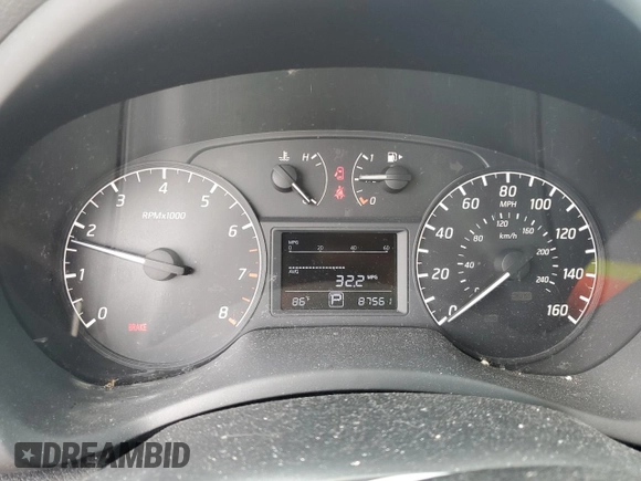 2017 Nissan Sentra S with VIN 3N1AB7AP4HY315617, listed as a Copart auction lot 55106835 with 87,561 mi miles and Salvage Title. Bid and sale history available at DreamBid. Image 9.