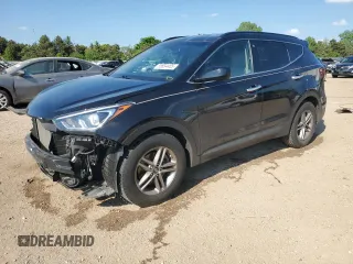 2017 Hyundai Santa Fe 2.4L z VIN 5NMZUDLB1HH034797, wystawiony jako Copart lot #56834465 z przebiegiem 47 528 mil mil oraz Szkoda całkowita • Salvage title. Historia ofert i sprzedaży dostępna na DreamBid. Obrazek 1.