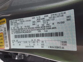 2024 Ford Ranger XLT with VIN 1FTER4HH7RLE66341, listed as a IAAI auction lot 42234334 with 326 mi miles and . Bid and sale history available at DreamBid. Image 9.