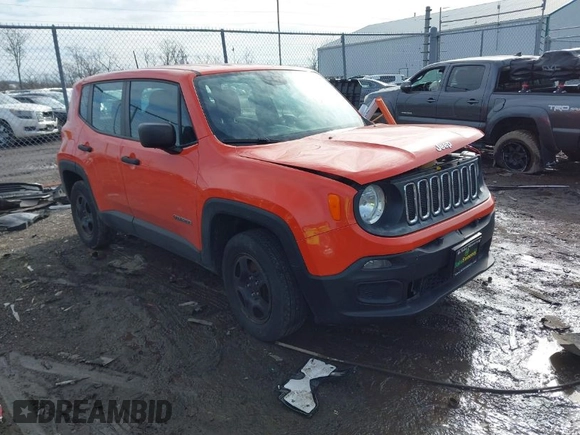 2017 Jeep Renegade Sport with VIN ZACCJBAB6HPG14546, listed as a IAAI auction lot 41488025 with 93,043 mi miles and . Bid and sale history available at carsss.com. Image 1.