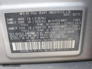 2011 Subaru Outback 3.6R Limited Pwr Moon with VIN 4S4BRDKC8B2394055, listed as a IAAI auction lot 42013445 with 234,991 mi miles. Bid and sale history available at carsss.com. Image 9.