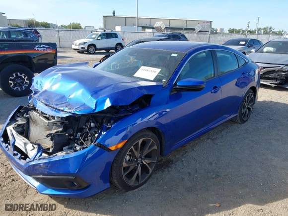 2021 Honda Civic Sedan Sport with VIN 2HGFC2F84MH516374, listed as a IAAI auction lot 41883510 with 43,688 mi miles. Bid and sale history available at carsss.com. Image 17.