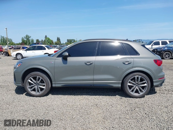 2022 Audi Q3 S line Premium Plus with VIN WA1EECF32N1040652, listed as a IAAI auction lot 42140861 with 43,452 mi miles and . Bid and sale history available at DreamBid. Image 14.