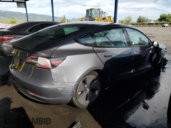 2023 Tesla Model 3 with VIN 5YJ3E1EA0PF449499, listed as a Copart auction lot 52900515 with 42,706 mi miles and Non Repairable. Bid and sale history available at DreamBid. Image 3.