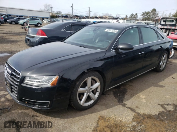 2015 Audi A8 L 4.0T with VIN WAU32AFD7FN033464, listed as a Copart auction lot 42682643 with 130,105 mi miles. Bid and sale history available at carsss.com. Image 1.