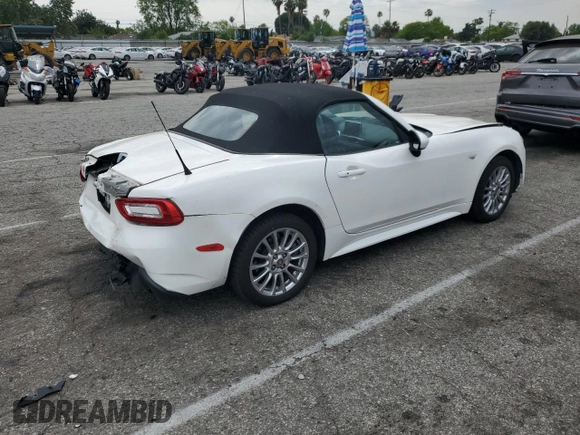 2017 FIAT 124 Spider Classica with VIN JC1NFAEKXH0126511, listed as a Copart auction lot 59601185 with Not provided miles and Salvage title. Bid and sale history available at DreamBid. Image 3.