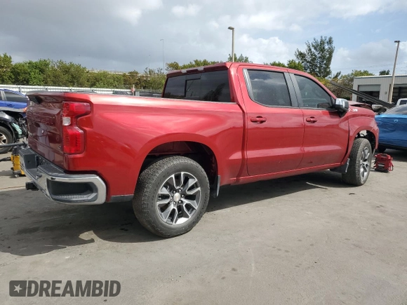 2023 Chevrolet Silverado 1500 LT with VIN 1GCUDDE85PZ194686, listed as a Copart auction lot 47629345 with 0 mi miles and Salvage Title. Bid and sale history available at carsss.com. Image 3.