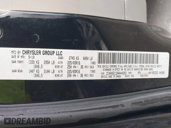 2010 Dodge Grand Caravan SXT z VIN 2D4RN5D12AR444953, wystawiony jako IAAI lot #42247277 z przebiegiem 214 387 mil mil oraz . Historia ofert i sprzedaży dostępna na DreamBid. Obrazek 9.
