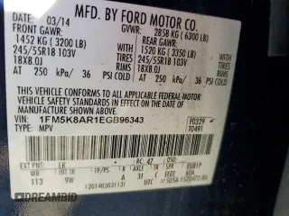 2014 Ford Utility Police Interceptor with VIN 1FM5K8AR1EGB96343, listed as a Copart auction lot 82013164 with 171,240 mi miles and Salvage Title. Bid and sale history available at carsss.com. Image 15.