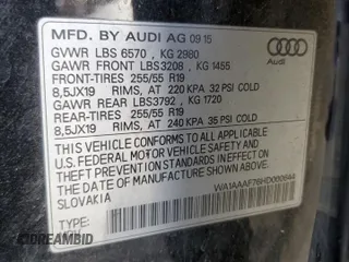 2017 Audi Q7 Premium с VIN WA1AAAF76HD000644, выставлен на аукционе Copart как лот 54451185 с пробегом 85 879 миль миль и Списание • Salvage title. История ставок и продаж доступна на DreamBid. Изображение 13.