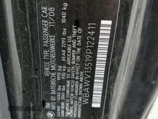 2009 BMW 3 Series 328i with VIN WBAWV13519P122411, listed as a Copart auction lot 54273035 with Not Provided miles and Salvage Title. Bid and sale history available at carsss.com. Image 12.