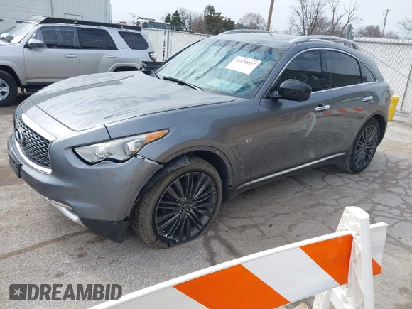 2017 Infiniti QX70 z VIN JN8CS1MW9HM412647, wystawiony jako IAAI lot #41830232 z przebiegiem 114 954 mil mil oraz . Historia ofert i sprzedaży dostępna na DreamBid. Obrazek 18.