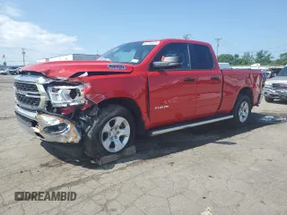 2023 Ram 1500 Big Horn z VIN 1C6SRFBTXPN535513, wystawiony jako Copart lot #61135425 z przebiegiem Nie podano mil oraz Szkoda całkowita • Salvage title. Historia ofert i sprzedaży dostępna na DreamBid. Obrazek 1.